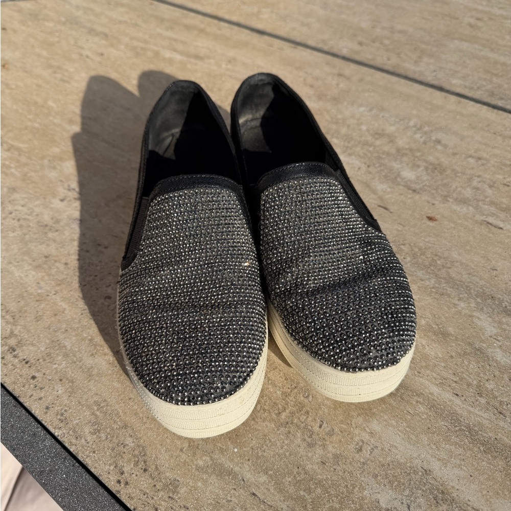 Skeckers Memory Foam  Black Rhinestone Slip-On Sneakers